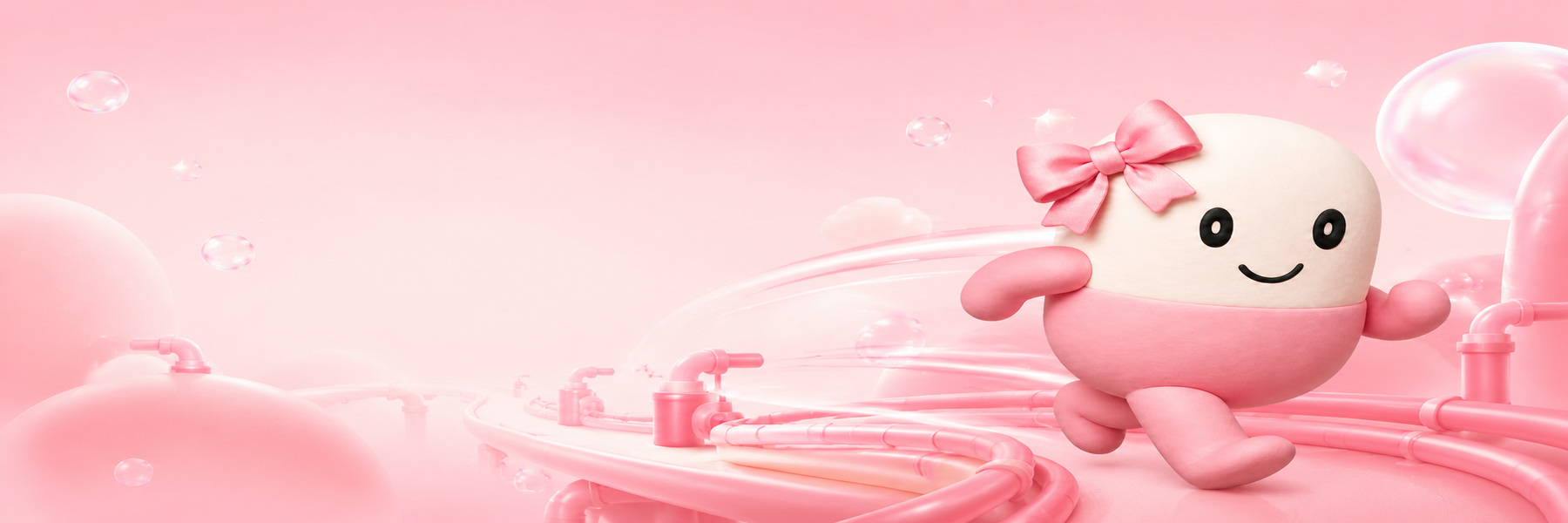 Pumpacia running through her pink world